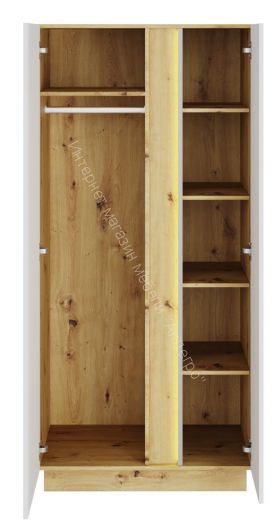 Шкаф 2-х дверный MODO Артизан/Белый