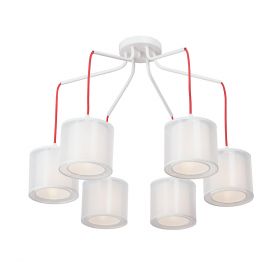 Люстра Vitaluce V4542-0/6PL, 6xE14 Макс. 40Вт Белый, Матовый / Виталюче.