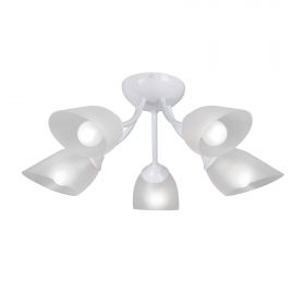 Люстра Vitaluce V3405-0/5PL, 5xE14 Макс. 40Вт, Плафон ПП Белый, Глянцевый / Виталюче.