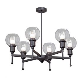 Люстра Vitaluce V4791-1/6PL, 6хE27 Макс. 60Вт Черный, Матовый / Виталюче.