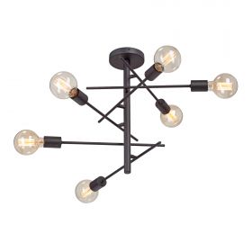 Люстра Vitaluce V3974-1/6PL, 6xE27 Макс. 40Вт Черный, Матовый / Виталюче.