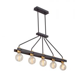 Люстра Vitaluce V3976-1/5PL, 5xE27 Макс. 40Вт Черный, Матовый / Виталюче.