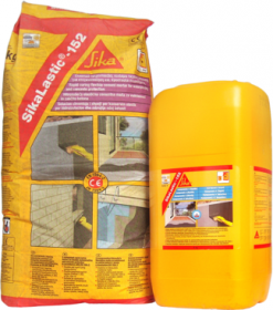 Гидроизоляция Эластичная 2-х комп. Sika Sikalastic-152 25кг+8кг (А+В) на Основе Модифицированного Цемента.