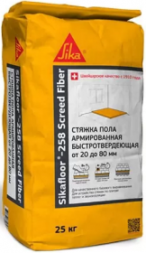 Стяжка для Пола 25кг Sika Sikafloor - 258 Screed Fiber Быстротвердеющая, Армированная от 20 до 80 мм.
