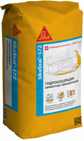 Гидроизоляция Обмазочная Sika SikaSeal-172 5кг Однокомпонентная, Цементная с Гидрофобными Добавками.