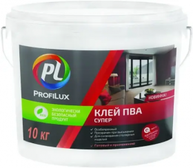 Клей ПВА ProfiLux Супер 10кг, Белый / Профилюкс ПВА Супер.