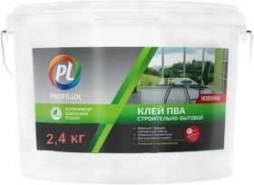 Клей ПВА ProfiLux Строительно-Бытовой 2.4кг, Белый / Профилюкс ПВА.