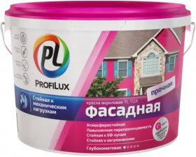 Краска Фасадная ProfiLux PL-112А 7кг Белая, Морозостойкая, Водно-Дисперсионная, Глубокоматовая / Профилюкс 112.