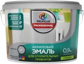 Эмаль Акриловая ProfiLux Professional для Отопительных Приборов, Белая 0.9кг.