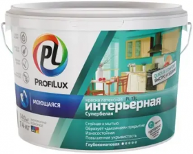 Краска Интерьерная ВД ProfiLux PL- 13L 14кг Супербелая, Моющаяся, Латексная / Профилюкс PL13.