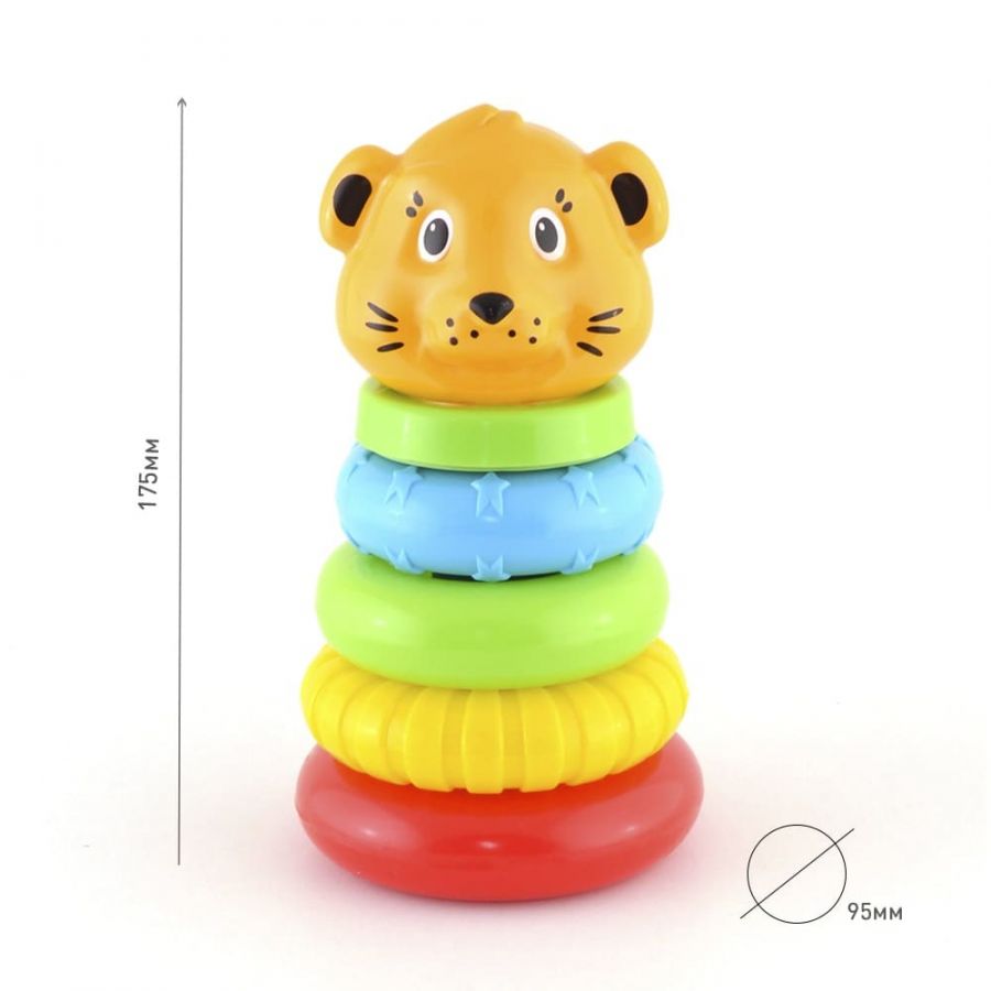 Пирамида "Львенок" 18 см 4 кольца КНОПА