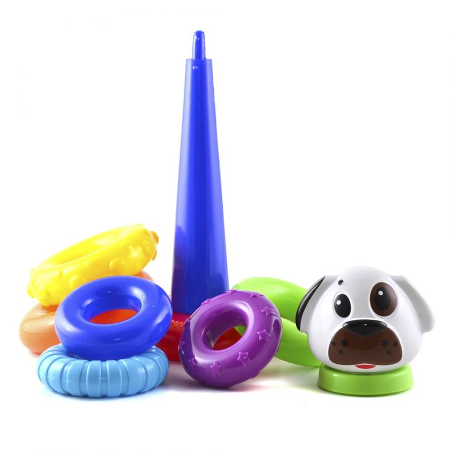 Пирамида "Собачка" 27 см 7 колец КНОПА