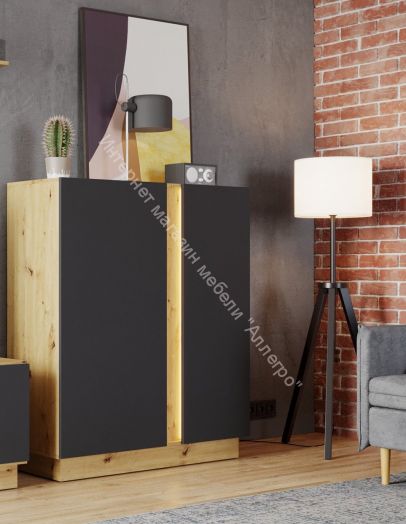 Комод КД-1 MODO Артизан/Чёрный