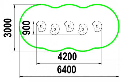 Скамейка для детской площадки "Переправа"