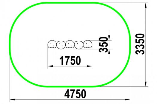 Скамейка для детской площадки "Ступени"