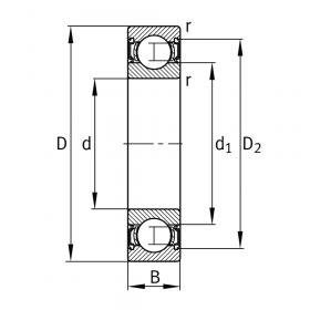 Однорядный шариковый подшипник 6008 2RSR C3