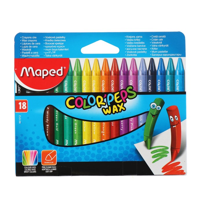 Мелки восковые 18 цветов, Maped Color Peps Wax