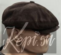 Зимняя кепка замшевая с мехом Бурый, восьмиклинка мужская