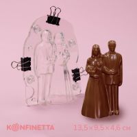 Молд для заливки шоколада KONFINETTA «Молодожёны», пластик, 13.5?9.5?4.6 см, прозрачный