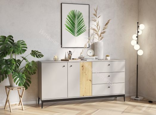 Комод КД-2 NORDIC Холодный серый/Дуб Артизан