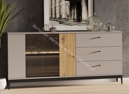 Комод КД-3 NORDIC Холодный серый/Дуб Артизан