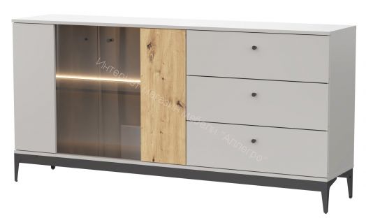 Комод КД-3 NORDIC Холодный серый/Дуб Артизан