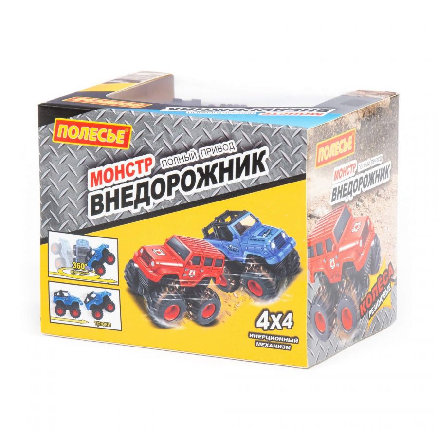 "Монстр ВНЕДОРОЖНИК" - "Джип-сафари", автомобиль инерционный (красный) (в коробке)