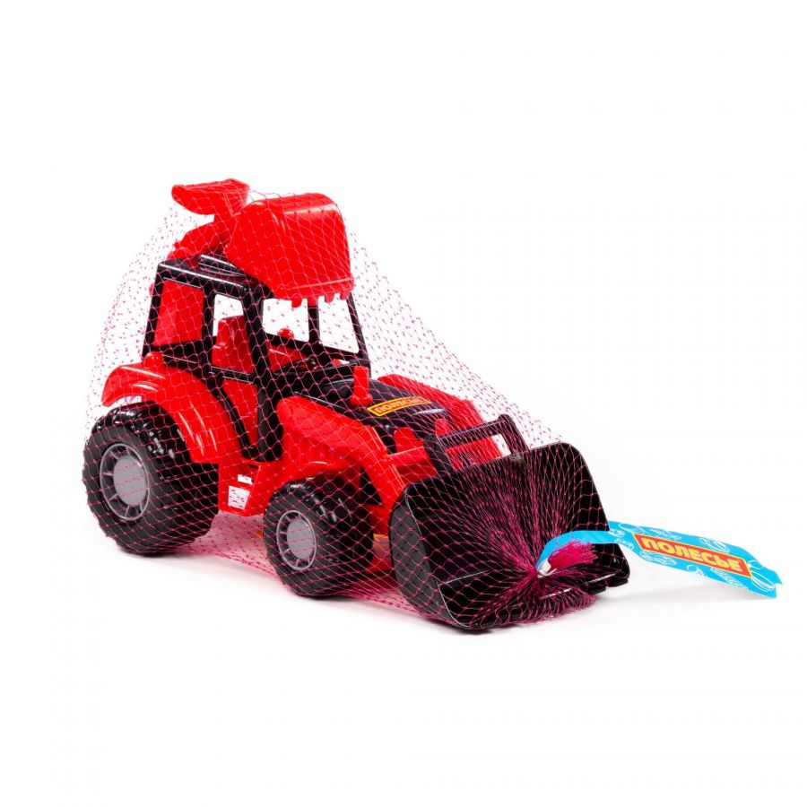 "Мастер", трактор-экскаватор (красно-чёрный) (в сеточке)