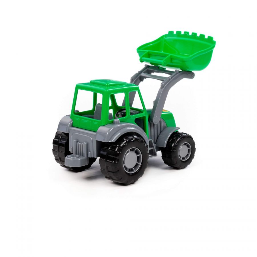 "Мастер", трактор-погрузчик (серо-зелёный) (в сеточке)