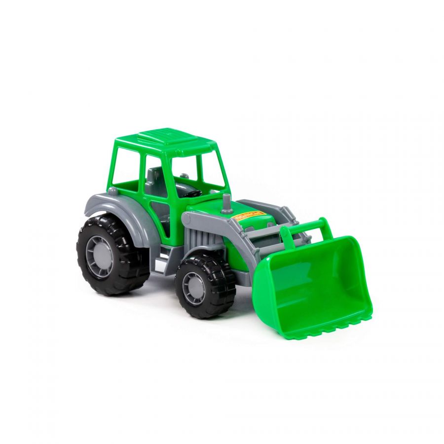 "Мастер", трактор-погрузчик (серо-зелёный) (в сеточке)
