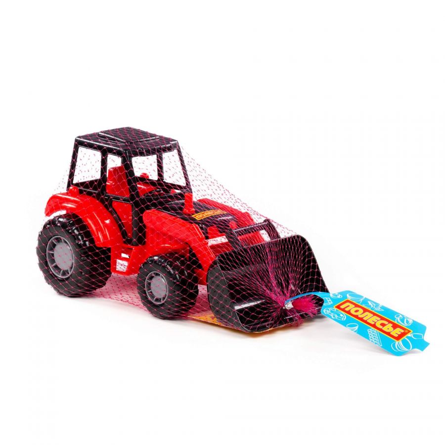 "Мастер", трактор-погрузчик (красно-чёрный) (в сеточке)