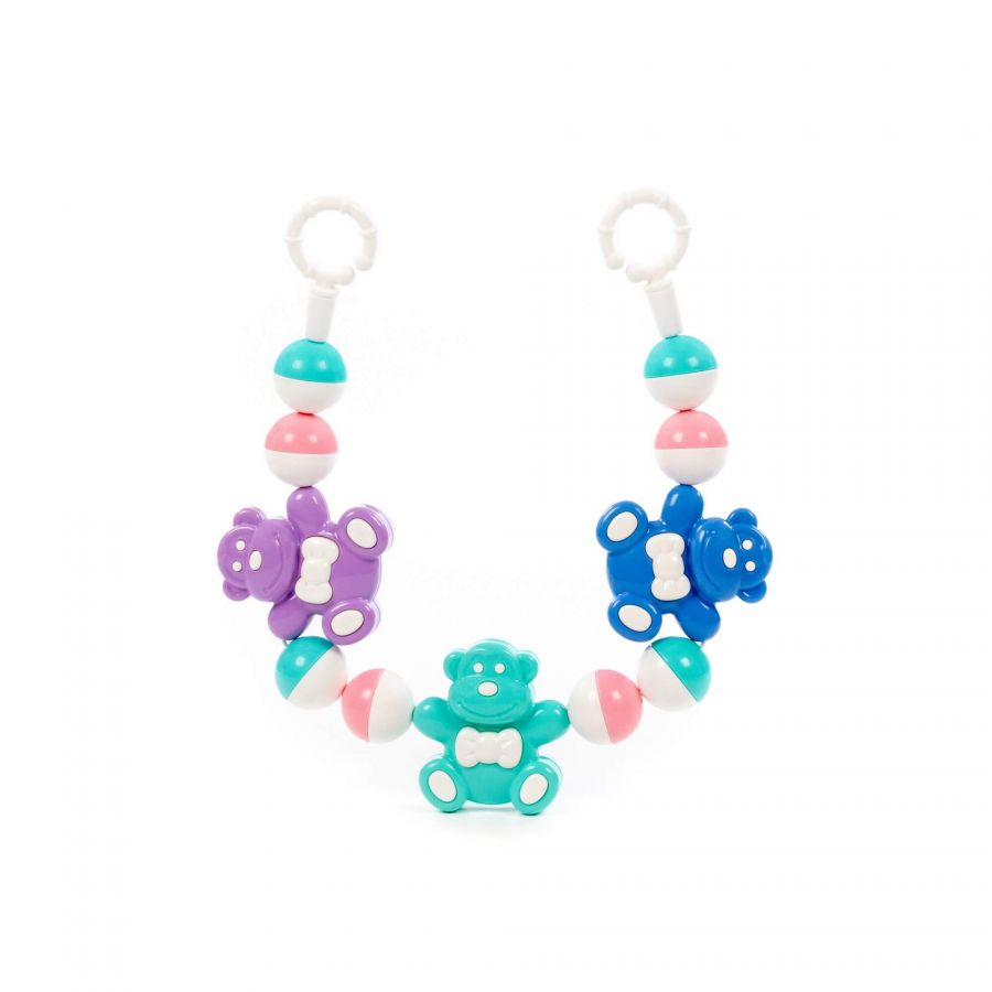 Погремушка-подвеска "Смешные обезьянки" (54 см) (синий, бирюзовый, сиреневый) (в пакете)