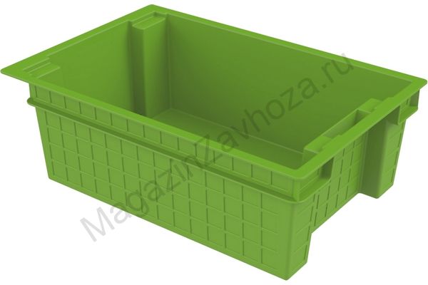 Ящик сплошной 60 х 40 х 20 см из первичного полиэтилена оливковый