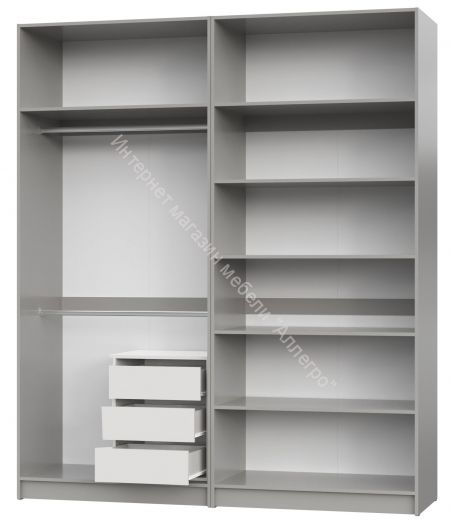 Шкаф НОРДИК К-7 2000 одно зеркало Холодный серый