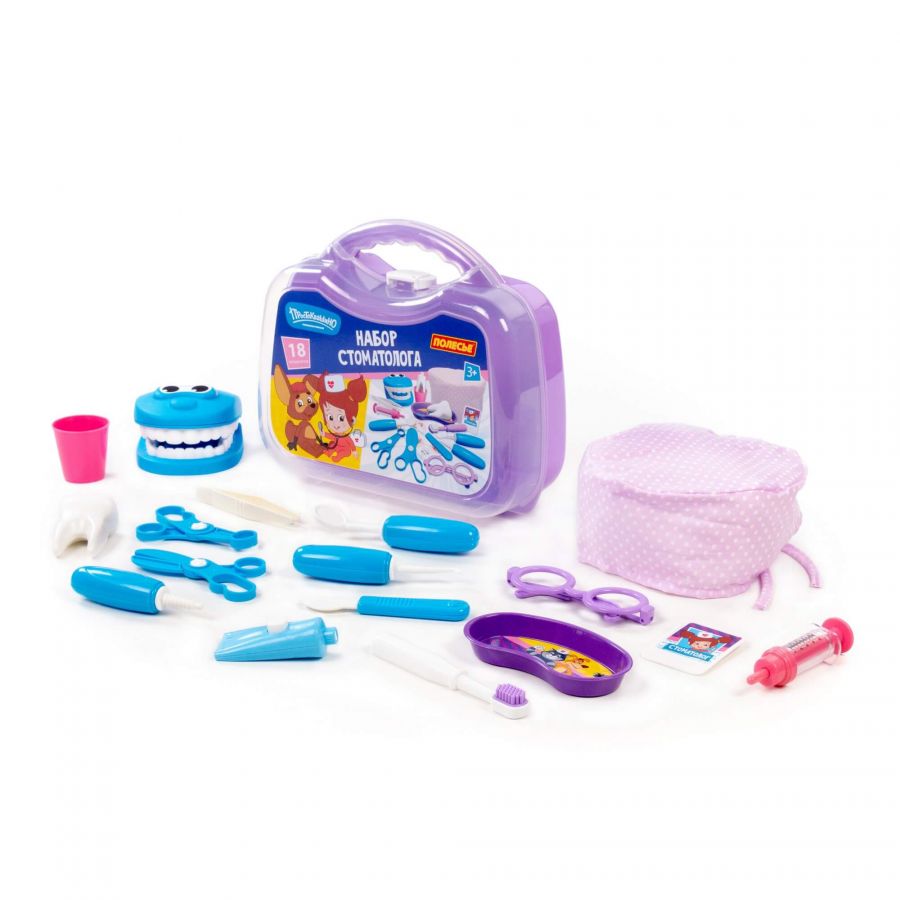 "Набор стоматолога" "Простоквашино" (18 элементов) (в чемоданчике среднем)