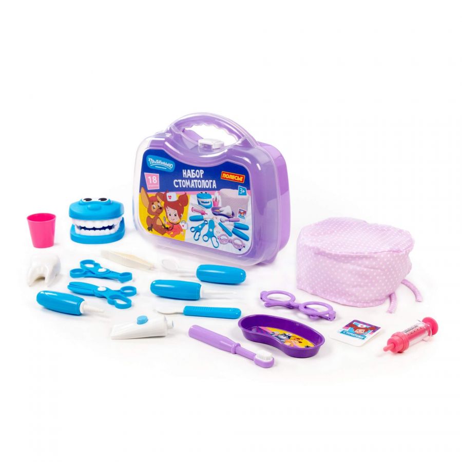 "Набор стоматолога" "Простоквашино" (18 элементов) (в чемоданчике среднем)