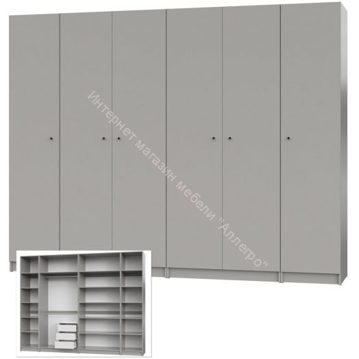 Шкаф НОРДИК К-6 3000 Холодный серый