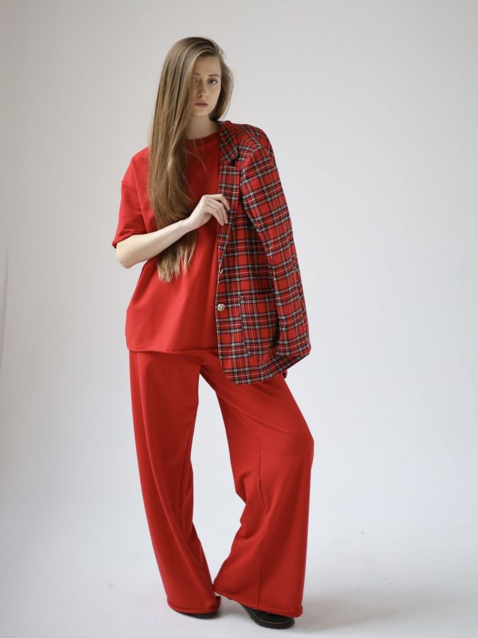 Футболка оверсайз красная