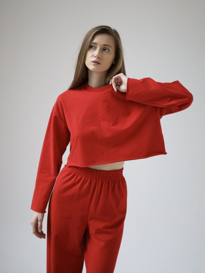 Брюки оверсайз красные