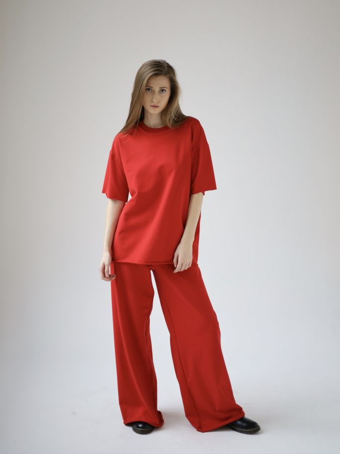 Брюки оверсайз красные
