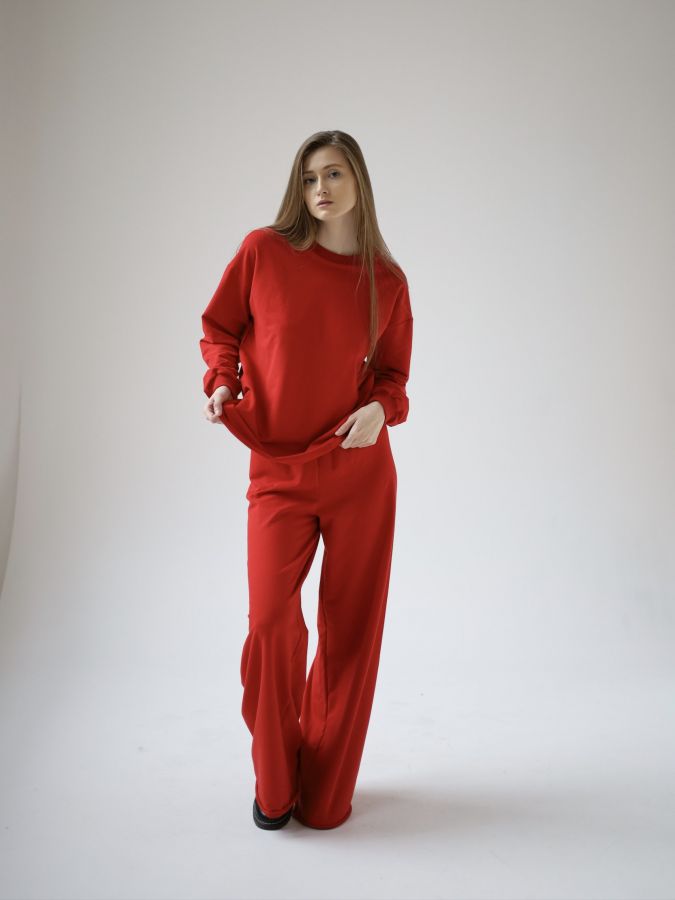 Брюки оверсайз красные