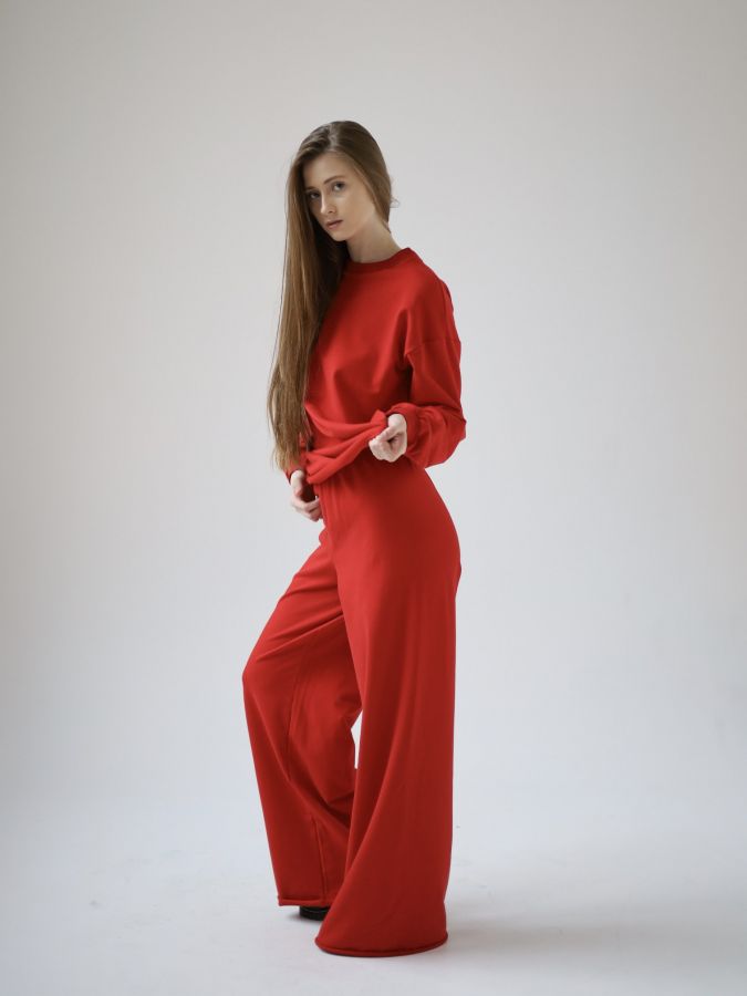 Брюки оверсайз красные