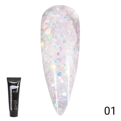 Global Fashion Полигель с глиттером Glitter Extension №01 30 гр