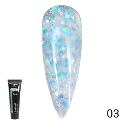 Global Fashion Полигель с глиттером Glitter Extension №03 30 гр