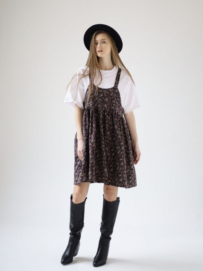 Сарафан Molle винный в цветочек