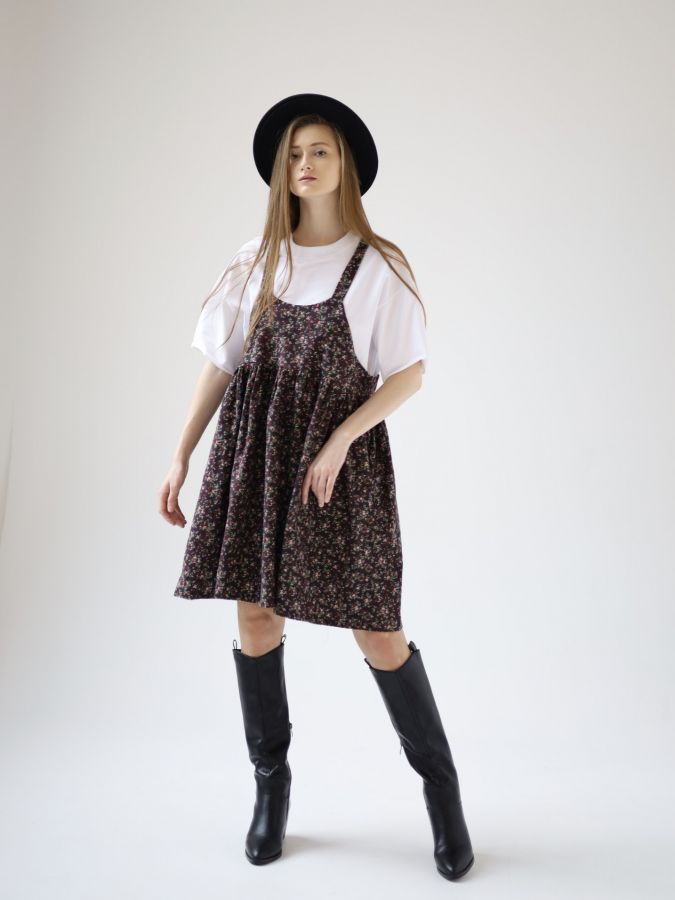 Сарафан Molle винный в цветочек