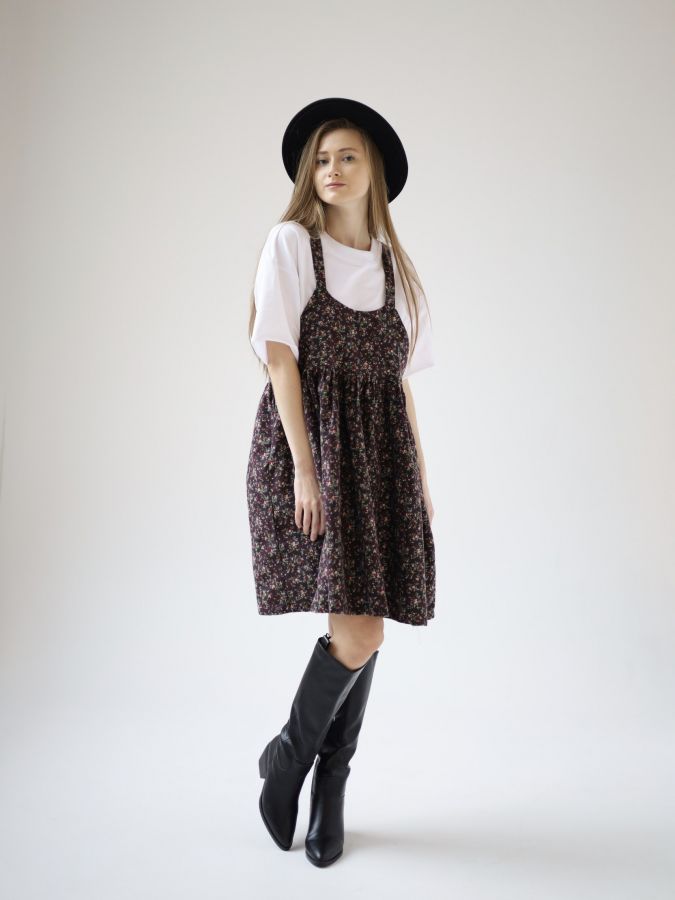 Сарафан Molle винный в цветочек