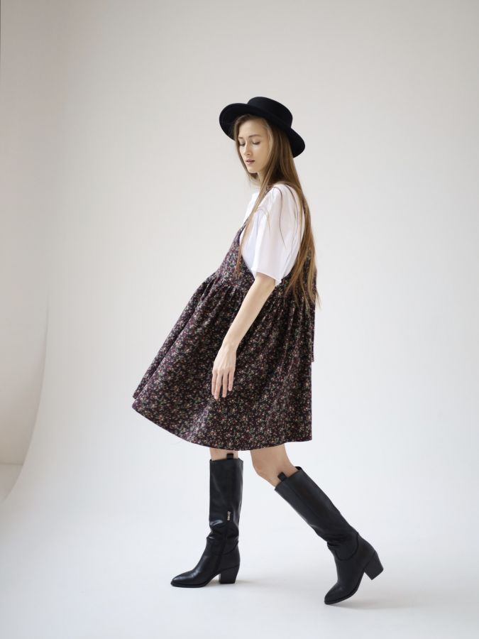 Сарафан Molle винный в цветочек