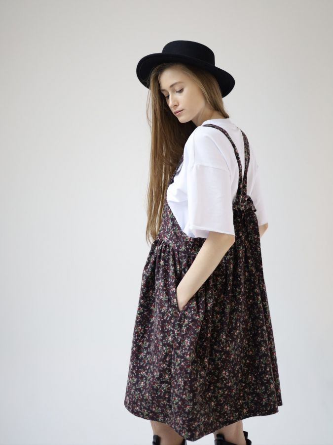 Сарафан Molle винный в цветочек