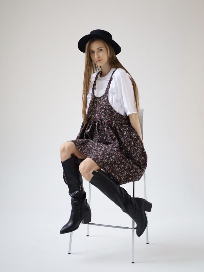 Сарафан Molle винный в цветочек